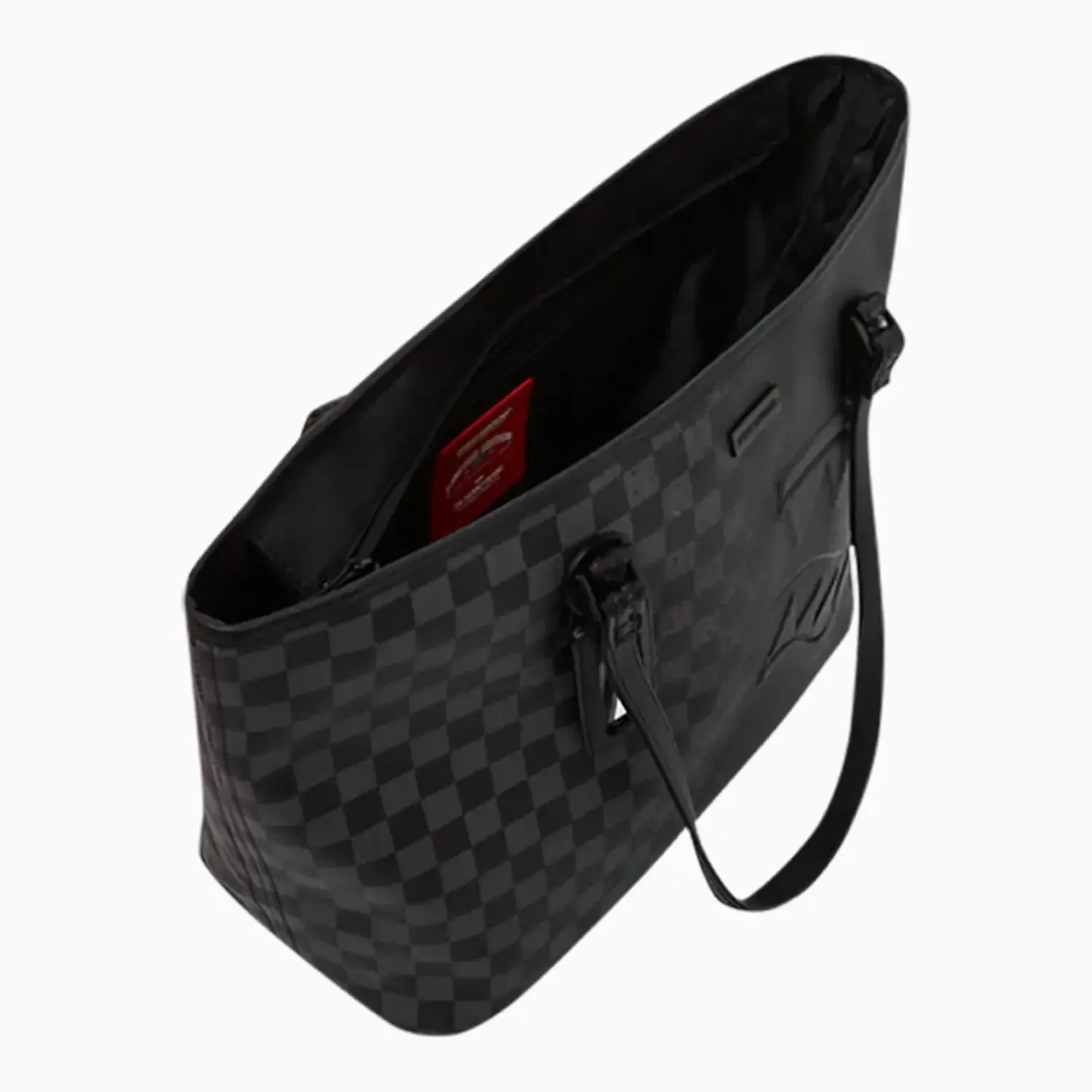 Women's Spritz Grey Check Tote Hand Bag