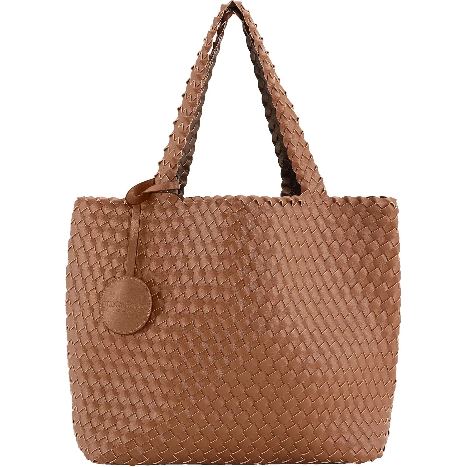 Woven Tote Bag - Burnt Caramel with Copper